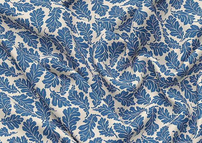 Land & Shore Oak Leaf, Blue - Twist&Fit Roman Blind - Image 4